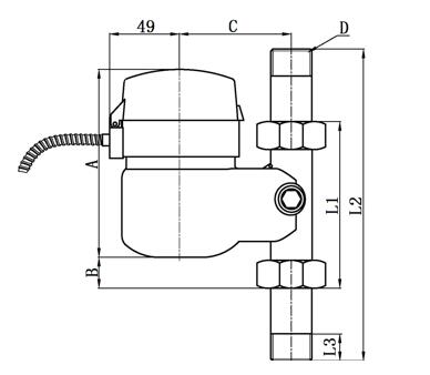 光電直讀遠傳(chuán)水表外形尺寸(cun)圖