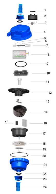 容積(ji)式水表(尼(ni)龍塑殼)結(jie)構圖